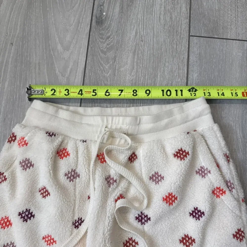 Daily Practice Anthropologie Fleece Embroidered Joggers Lounge Pants PJs Size XS